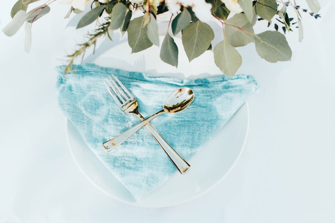 Place-setting at a winter baby shower