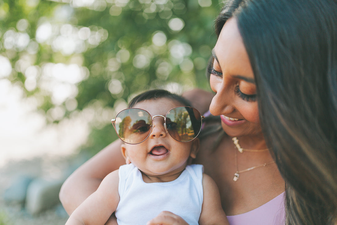 Indian baby names: Mom and baby wearing sunglasses
