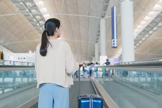 Pregnant woman at the airport